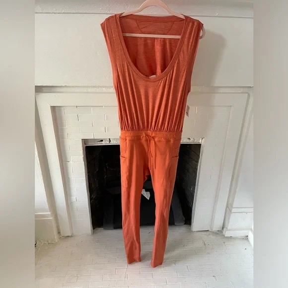 FP Movement Free People Off To The Races Jumpsuit Onesie Orange Small - Picture 3 of 7